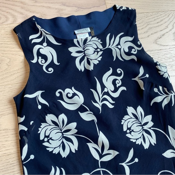 Vintage 90s Northern Traditions Maxi Dress, Floral, Navy/White, Sleeveless, M/L - Picture 7 of 9